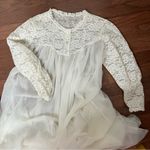 KOMAR Sheer Robe Lace Nylon Ivory Peignoir Size Small VINTAGE 1960’s Photo 4