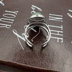 Handmade  Moss Agate Ring Stainless Steel Adjustable Green Purple Brown Photo 2
