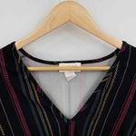 Lavender Field Lavender Field Boho Blouse Womens Medium Black Striped Knot Front Bell Sleeves Photo 2