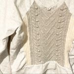 J.Crew Size Medium Pom Pom Grey Cream Crewneck Sweatshirt Womens Photo 1