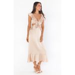 Show Me Your Mumu  Zoey Midi Dress in Champagne Luxe Satin L NWT Photo 3
