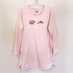 Kate Spade Wink Eye Embroidered Knit Sleep Shirt Nightgown Women's Medium Pink Photo 1