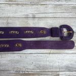 American Vintage VTG Loring & Paige Suede Belt Sz ML Purple Gold Chunky Chainlink Adjustable 80s Photo 11