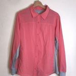 Silver bait ladies button down lightweight vented long sleeve hiking fishing top Size L Photo 0