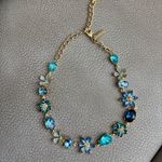 Oscar de la Renta  Gold and Teal Gem Necklace Photo 2