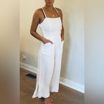 Cute LULUS LINEN jumpsuit ☀️☀️☀️ White Photo 4