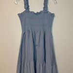GESTUZ Lazziagz Long Smocked Tiered Fairy Feminine Ruffle Midi Dress Sz 40 Blue Photo 3