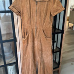 VICI Corduroy jumpsuit utility pockets zip up collar wide leg short sleeve boiler Photo 0