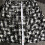 Sur Les Toits de Paris Tweed Mini Skirt Black Geometric Button XS Made in France Photo 9