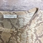 Equipment  Femme Silk Snakeskin Pattern Beige Tan Taupe Cream Short Sleeve Blouse Photo 5