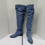 Womens Over The Knee Boots Size 9.5 Blue Denim Western Coastal Cowgirl Modatope Photo 3
