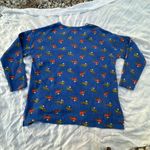 Aerie Waffle Knit Blue Dog Printed Pajama Top, Size M Photo 1
