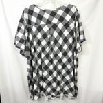 Woman Within  Plus Size 30/32 Top 3X Black White Buffalo Plaid Short Sleeve 1115 Photo 1