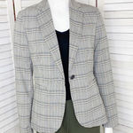 ZARA ‎ Plaid Blazer Jacket Black White Tan 2 Photo 0