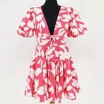 NWT House of Harlow 1960 Pink and White Linen Mini Dress Size 4 Photo 5