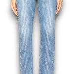 Good American  Good Icon Rhinestone Pinstriped Jeans NWT Size 6 High Rise Blue Photo 0