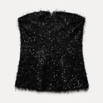 ZARA Fringe and Sequin Bustier Top Photo 6