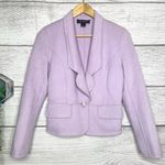 St. John Lavender Purple Cashmere Wool Blend Fitted Blazer Jacket Size 2 Luxury Photo 7