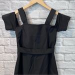 Opening Ceremony Women’s 4 Black V-Neck Micro Mini Cold Shoulder A-Line Dress Photo 3