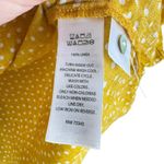 Rachel Zoe  100% Linen Mustard Polka Dot Dolman Sleeve Oversized Button Up Size M Photo 4