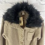 Vertigo Paris Vertigo NWT Wool Blend  Cozy Chic Glam Faux Fur Collar Cardigan  Size Large Photo 2