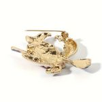 1pc Dropping Enamel Red‎ Witch White Moon Shape Brooch Pin Gold Plated Photo 8