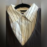 New York And Company  women’s V-neck mock 2 in 1 V-neck brown cable collar in M Photo 6