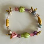 Colorful Beaded Bracelet with Fish and Butterfly Charms Green Photo 1