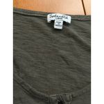 Splendid  Long Sleeve Henley Tunic Top Drawstring Side Olive Green Size Large Photo 1