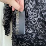 Tadashi Shoji  Leopard Print Graphite Gray Ruched Dress Size XS NWT Party Photo 4