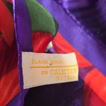 Vintage Elaine Gold Floral Scarf Red Photo 5