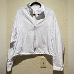 Alo Yoga NWT Cropped 1/4 Zip Alumni Pullover Lightweight Jacket in White Size L Photo 5
