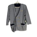 La Chine Knitwear by Galinda Wang Striped Blazer Jacket Gold Buttons Nautical 2X Blue Photo 11