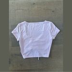 Wilfred  aritzia light pink short sleeve ruched tie crop top Photo 1