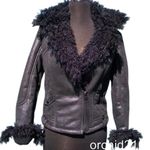 Cache Black Shearling Moto Lined Jacket Front Zipper Sleeve Zippers New NWT $268 Photo 9