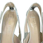 Dior Christian  Nude Chrome Shoes With Crystal On The Side Ribbon Band. Photo 4