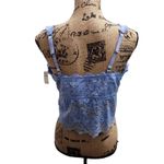Aerie  Bralette Womens Size XL‎ Light Blue Lace V Neck Scalloped Hem Romantic Photo 4