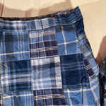 L.L. Bean Size 6 Blue Plaid Patchwork Cotton Zip Up Madras Bermuda Shorts Photo 2