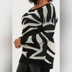Torrid Zebra animal print Jacquard Pullover Sweater Black 0 indie relaxed fit Photo 1