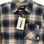 Bass Outdoor Womens Shirt S‎ Blue Bflex Plaid Button Up Pocket Long Sleeve NWT Photo 3