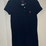 Lilly Pulitzer Navy Polo Shirt with Pink Palm Logo Photo 2