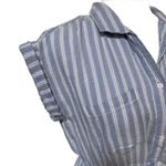 Japna  | 100% Cotton Beach Dress Blue Stripe with Pockets Tie Waist Size Small Photo 2