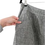Eileen Fisher  Skirt A-Line Blue & White Railroad Stripe Hemp Skirt Size L Photo 3