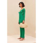 Cult Gaia Savannah Knit Pants in Vine Medium New Womens Knit Trousers Photo 9