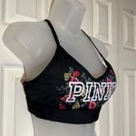 PINK - Victoria's Secret  Sport Ultimate Lightly Lined Black Floral Sports Bra M Photo 3