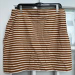 J.Crew Knit Mini Skirt Stripe Natural Gigi Pockets Cotton Women’s Plus Size XXL Photo 4