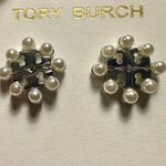 Tory Burch NWOT Kira Imitation Pearl Stud Earrings in Silver Photo 0
