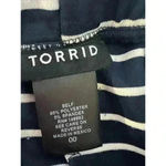Torrid Navy Blue White Striped Midi Pull On Skirt Size 00/10 Medium Photo 5
