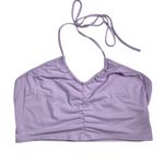 SheIn Curve Pastel Lavender Lilac Purple Halter Tie Ruched Neck Crop Top Plus 1X Photo 0