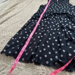 Free People  Sheer Lace Metallic Drop Waist Black White Polka Dot Mini Dress Photo 6